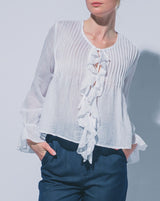 RUFFLE VISCOSE BLOUSE