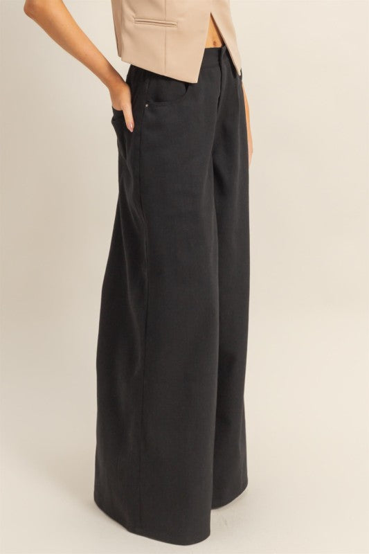 BLACK WIDE LEG JEAN