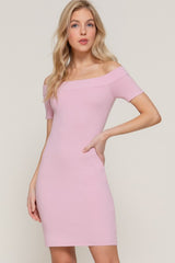 HILLARY - OFF SHOULDER KNIT MINI DRESS