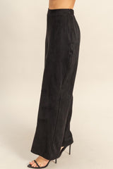 FAUX SUEDE WIDE LEG PANT