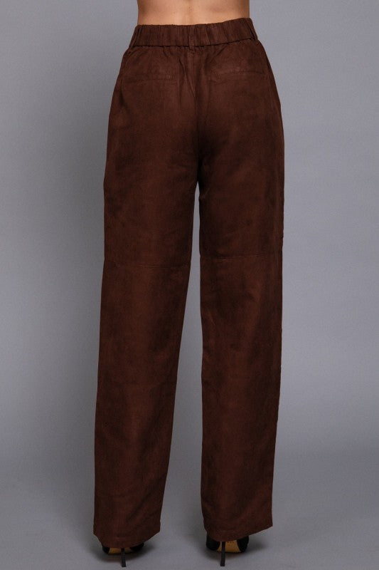 FAUX SUEDE STRAIGHT LEG PANT
