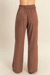 FAUX SUEDE WIDE LEG PANT
