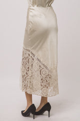 SATIN LACE BOTTOM TRUMPET SKIRT