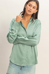 SATIN L/S BLOUSE