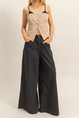 BLACK WIDE LEG JEAN