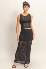 STRETCH LACE MAXI SKIRT