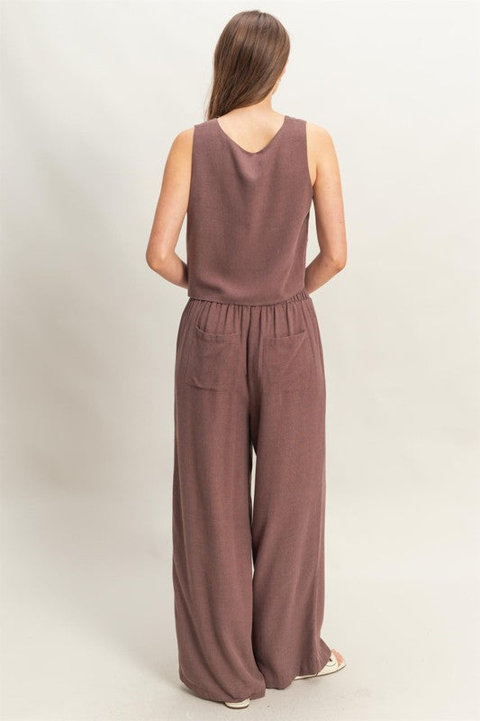 CHELSEA - WIDE LEG LINEN PANT