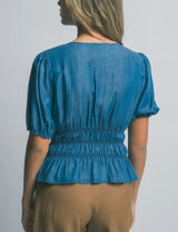 SHORT SLEEVE TENCEL BLOUSE