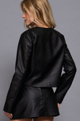 GOLD BUTTON CROP JACKET