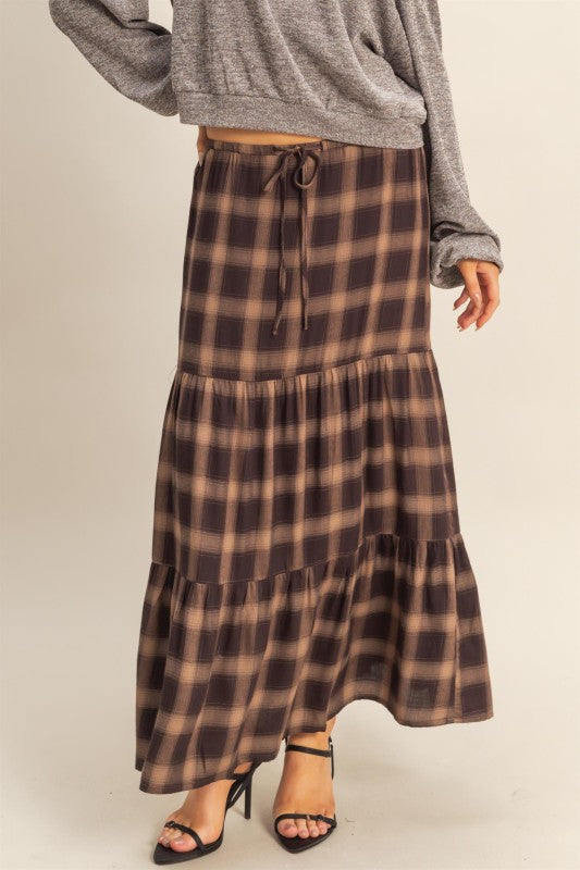 PLAID BOHO SKIRT