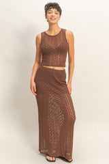 STRETCH LACE MAXI SKIRT