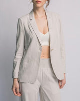 LINEN - ONE GOLD BUTTON BLAZER
