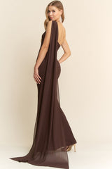 LAVELLE - ONE SHOULDER GIORGETTE DRESS