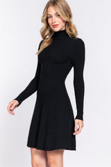FLARED SHORT KNIT DRESS