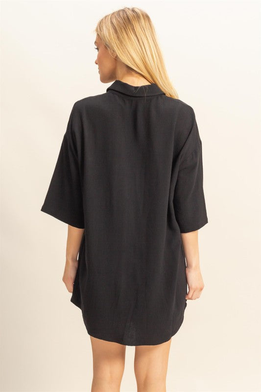 LOUNGE - LINEN BLEND SHORT SLEEVE TOP