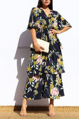 ALANA - FLORAL TIERED MIDI DRESS