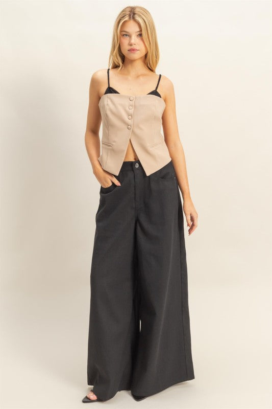 BLACK WIDE LEG JEAN