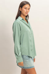 SATIN L/S BLOUSE