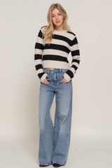 STRIPE CREW NECK SWEATER