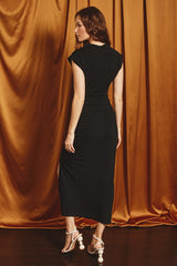 VICTORIA - JERSEY COWL NECK DRESS