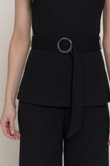 RIBBED SLEEVELESS MOCK TNECK TANK