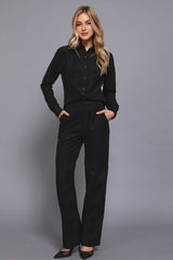 FAUX SUEDE STRAIGHT LEG PANT