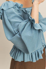 ROMANTIC KNIT RUFFLE TOP