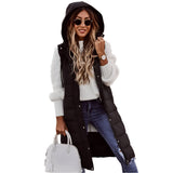 PUFFER LONG VEST WITH HOOD