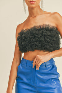 LAYERED TULLE TUBE TOP