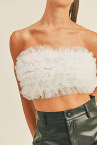LAYERED TULLE TUBE TOP